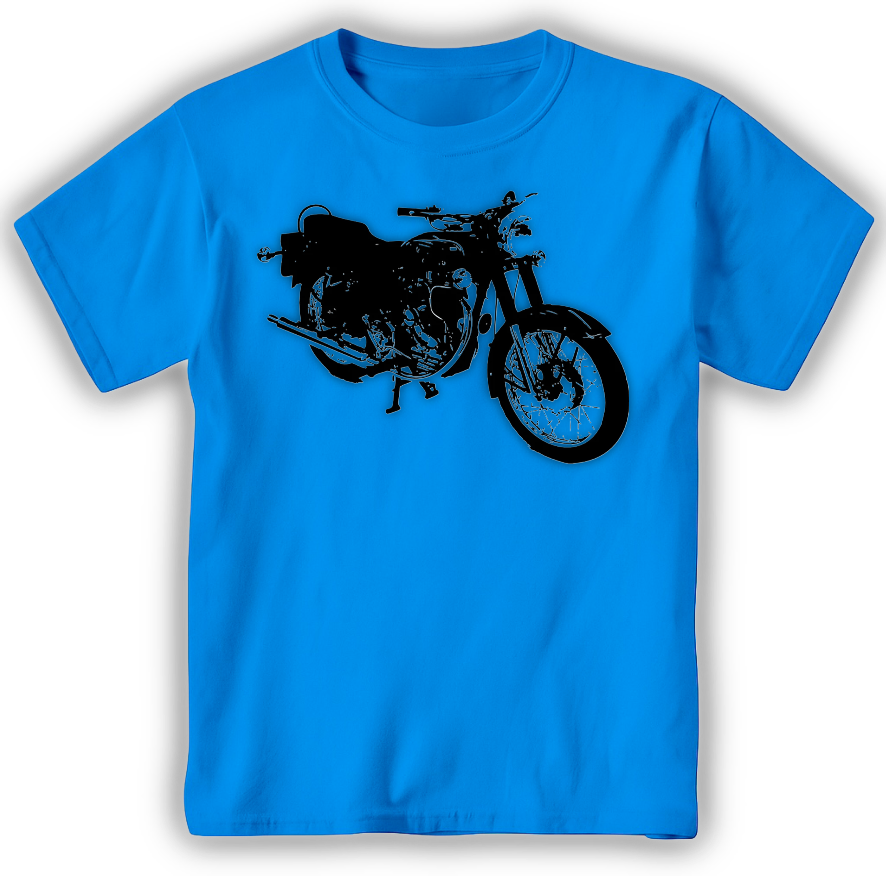 Blue and Black Motorcycle / T-Shirt